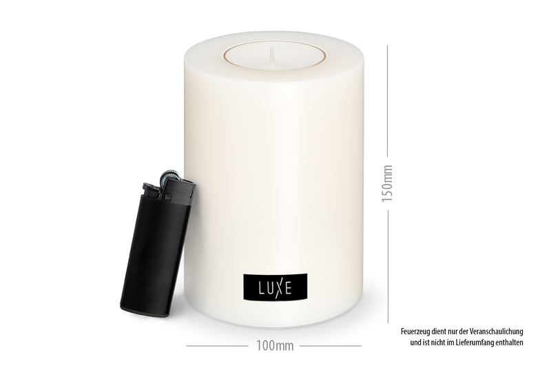 3er-Set LUXE Trend Dauerkerze Ø 10cm (Weiß)