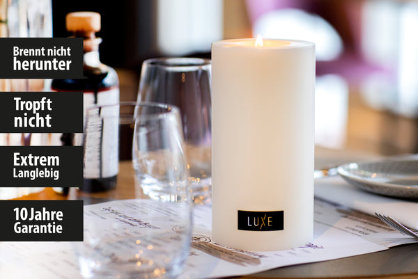 LUXE Trend Dauerkerze Weiß