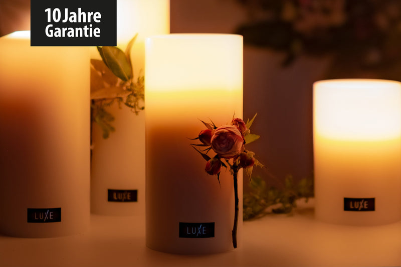 3er-Set LUXE Insert Dauerkerze Ø 8cm (Weiß)